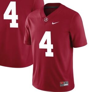 NIKE Alabama Bama Football Jersey Number 4 Jalen Milroe